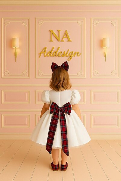 NA ADDESIGN kız çocuk yeni yıl elbisesi, yılbaşı elbisesi, kabarık beyaz elbise