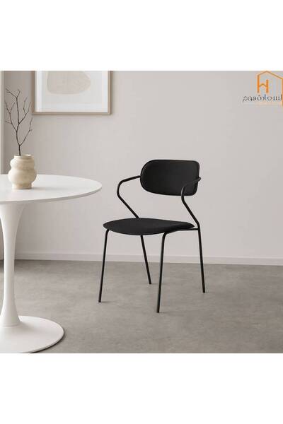 Al Saada Home Outdoor Single Iron Chair - Black