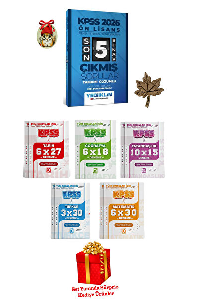 Yediiklim Yayınları 2026 KPSS Önlisans Çıkmış Sorular Son 5 Sınav ve 48 Denem...