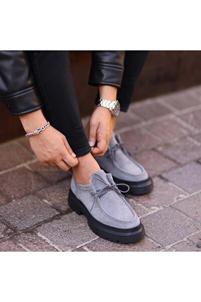SailLakers - Сірі замшеві чоловічі повсякденні черевики на шнурівці 101-9009-H1308