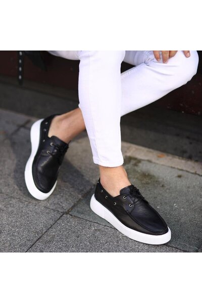 SailLakers - Siyah Deri Erkek Günlük Ayakkabı 101-8032-HE1065
