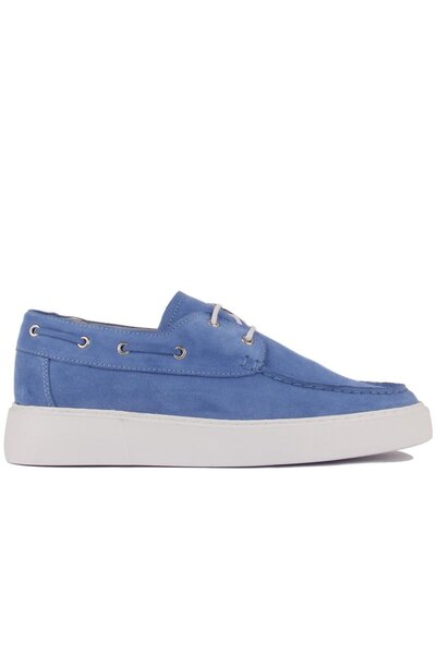 SailLakers - Pantofi casual pentru bărbați din piele intoarsa albastra 101-8032-HE1065