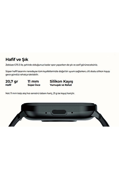 Zeblaze Gts 3 Jet Black Akıllı Saat - Siyahın Gücü, Çoklu Spor Modu, Kalp Atış Hızı Monitörü