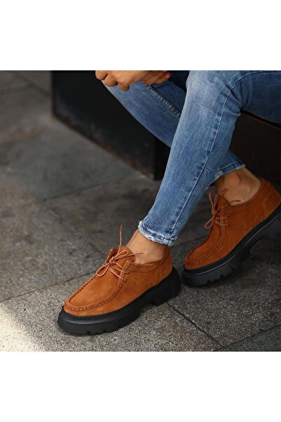 SailLakers - Tan Suede Lace-Up Men's Casual Shoes 101-9009-H1308