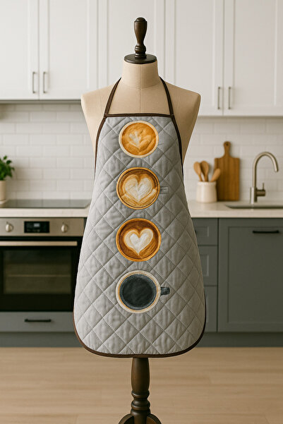 Limon Soft Kapitoneli Mutfak Önlüğü Dijital Baskılı Önlük