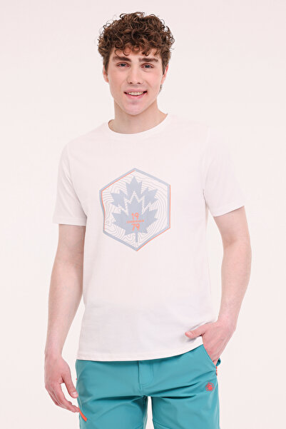 lumberjack ML WOOD 11URB43-067 5FX Ekru Erkek Kısa Kol T-Shirt