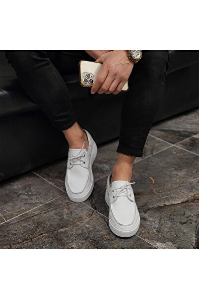 SailLakers - Λευκά δερμάτινα ανδρικά παπούτσια casual 101-8032-HE1065