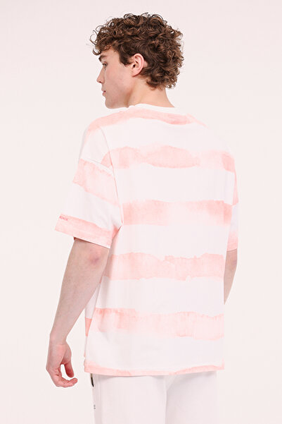 lumberjack Ανδρικό κοντομάνικο μπλουζάκι ML STRIPE 11HL110 5FX Salmon