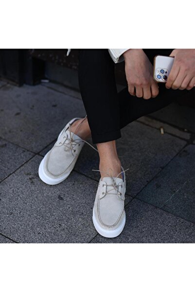 SailLakers - Cream Suede Men's Casual Shoes 101-8032-He1065