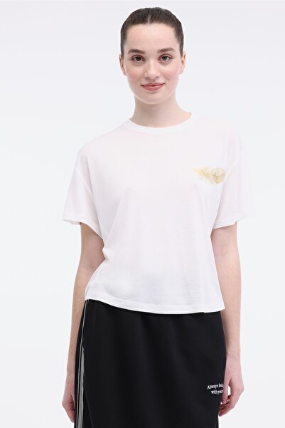 Kinetix WL CYRUS 11BT206 5FX Ekru Kadın Kısa Kol T-Shirt