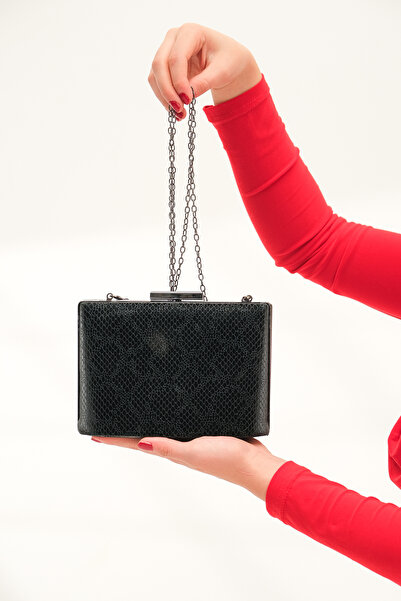 ROZA CANTA Черна змия Дамска вечерна чантичка