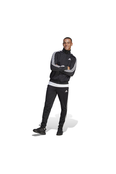 adidas M 3S TR TT TS IC6747 Erkek Eşofman Takımı Siyah Beyaz