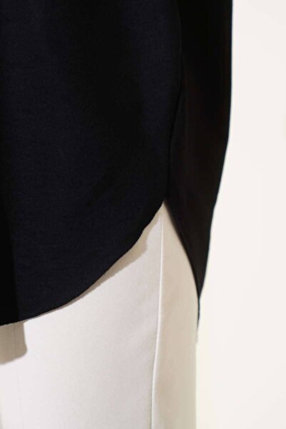 By Kuzey Aras Γυναικεία Premium Modal Fabric Βασική Μπλούζα Οβάλ Κοπής