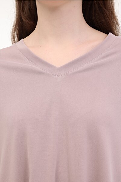 lumberjack Γυναικείο κοντομάνικο μπλουζάκι WL PAOLA 11MS451 5FX Mink