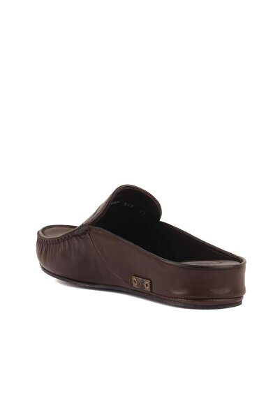 SailLakers - Brown Leather House Slippers 110-547-Inc