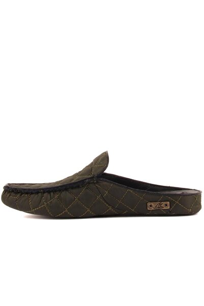 SailLakers - Πράσινες υφασμάτινες καπιτονέ λεπτομερείς παντόφλες σπιτιού 110-547-X