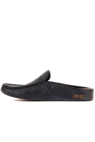 SailLakers - Ανδρικές παντόφλες σπιτιού από δέρμα βενζίνης πράσινο χρώμα 110-547-X