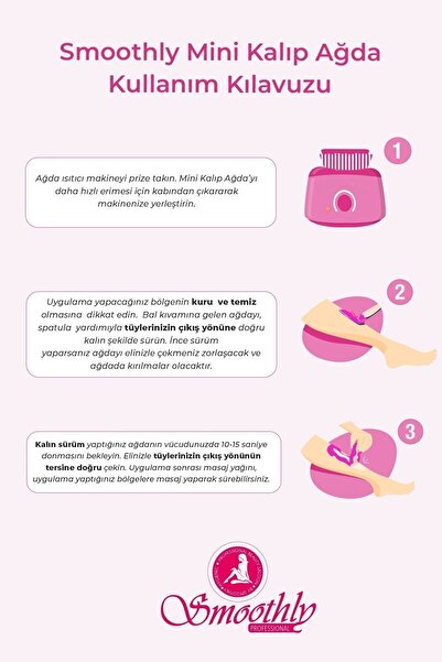 Smoothly 4 Parça Pudralı Soyulabilen Özel Bölge Bikini Ağdası (PENTA) Ağda Losyonu Spatula Seti