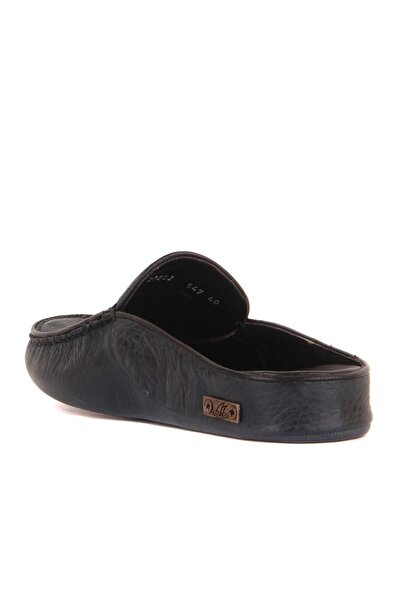 SailLakers - Ανδρικές παντόφλες σπιτιού από δέρμα βενζίνης πράσινο χρώμα 110-547-X