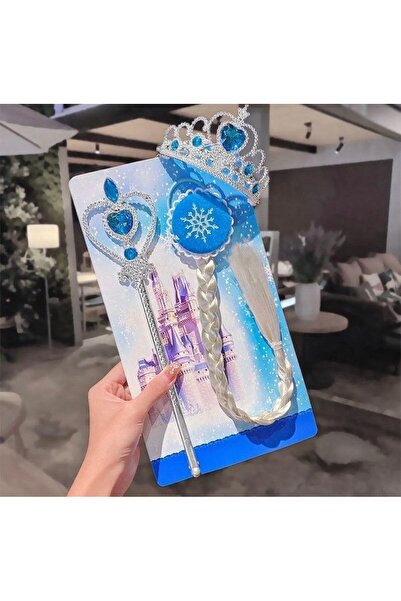 EliraToka Set de păr și coroană Frozen Elsa Anna Magic Wand pentru copii