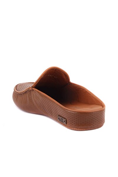 SailLakers - Ανδρικές παντόφλες σπιτιού με λεπτομέρεια από δέρμα Tan 110-547-X