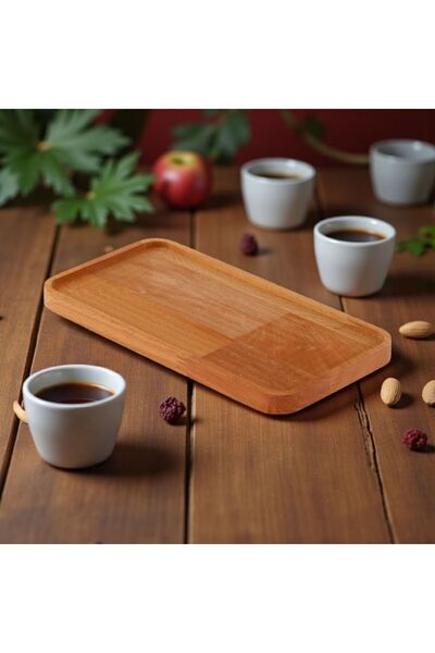 ANJEAHOME Larvik Natural Wooden Presentation Plate, Snack Plate, Object, Oil Dish and Soap Dish Base (12X22 cm) Organizer
