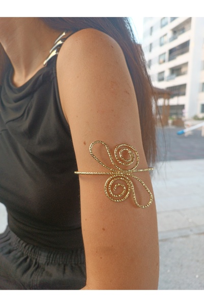 Blotch مشبك ذراع على شكل زهرة هيلين هيلينستيك بازو ذهبي قابل للتعديل