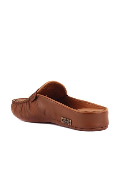 SailLakers - Ταν δερμάτινα γυναικεία παντόφλες εσωτερικού χώρου 109-557-X