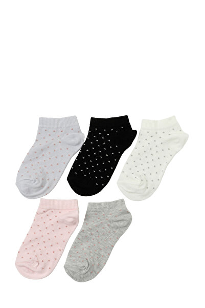 Polaris SIM PUAN 5 LI PTK-W 5PR Çok Renkli Kız Çocuk 5'li Patik Çorap