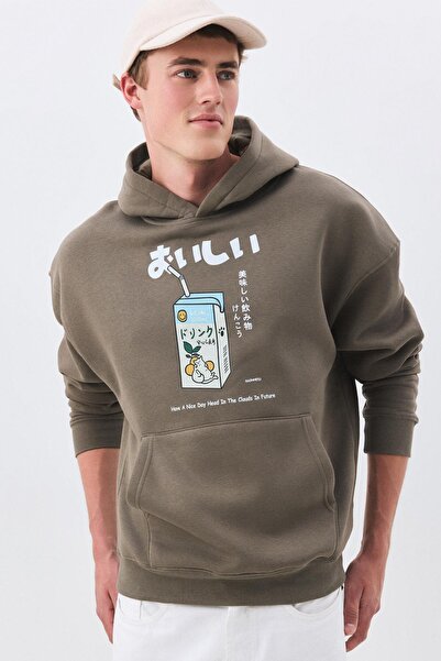 Trendiz Unisex Cat Lemon Juice Sweatshirt Anthracite