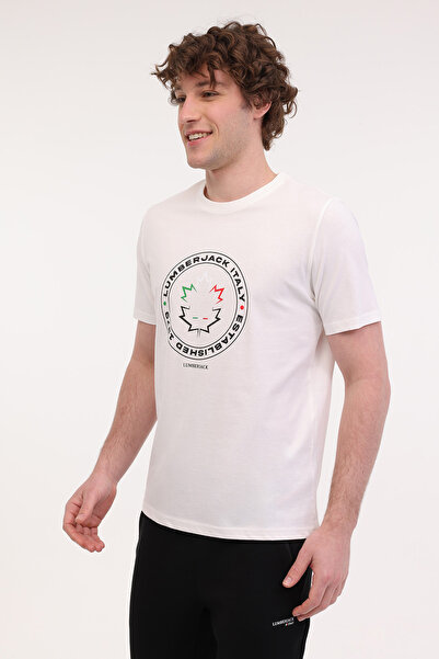 lumberjack ML RENATO 11ITL414 5FX Λευκό ανδρικό κοντομάνικο μπλουζάκι