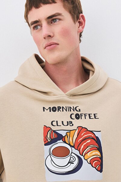 Trendiz Unisex Morning Coffee Club Sweatshirt Stone