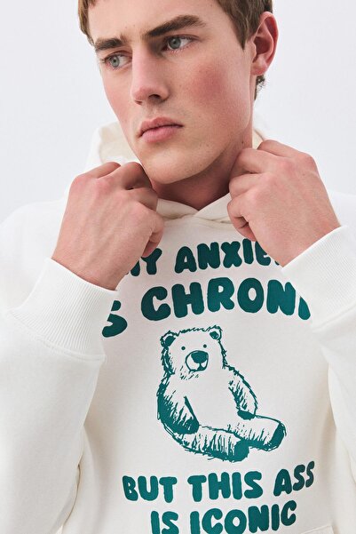 Trendiz Unisex My Anxiety Is Chronic Sweatshirt White