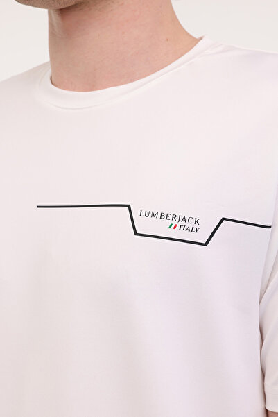 lumberjack ml Renato 11ıtl1019 5fx Λευκό ανδρικό κοντομάνικο μπλουζάκι