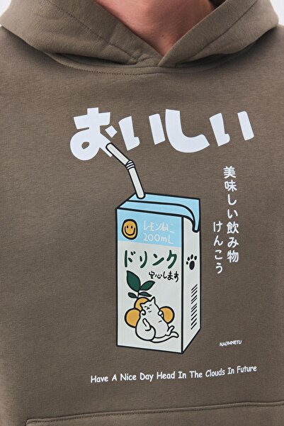 Trendiz Unisex Cat Lemon Juice Sweatshirt Anthracite