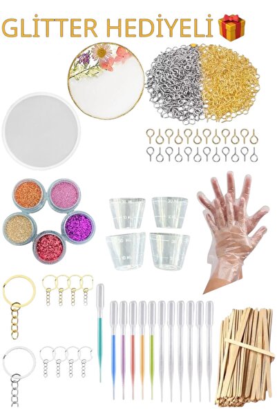 cnk craft shop Epoksi Reçine Başlangıç Seti – 300 Parça Takı Kalıbı, Glitter, Çivi, Döküm Kabı