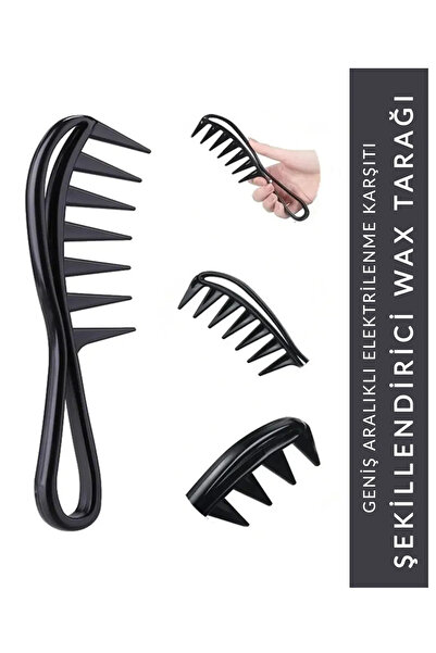 TAYEM Profesyonel Şekillendirici Karbon Tarak, Profesyonel Wax Kuaför Tarağı