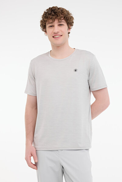 lumberjack MB CT1328 MLN T-SH 5FX Gri Erkek Kısa Kol T-Shirt