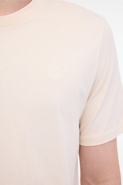 lumberjack Μπλουζάκι Mb Ct102 C Nk T-sh 5fx Bej Erkek Kısa Kol