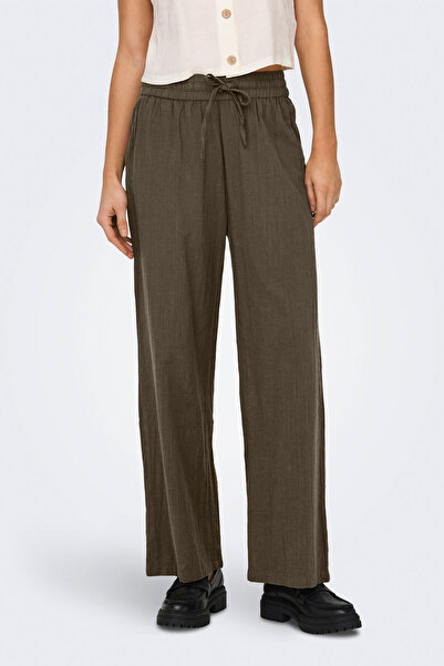 ONLY ONLTIZANA COTTON LOOSE PANTS WVN NOOS KAHVERENGİ
