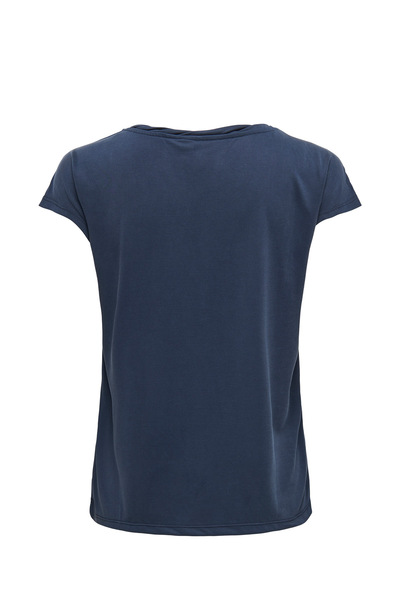 ONLY ONLHANNAH S/S V-NECK TOP Синій жіночий футболка з короткими рукавами