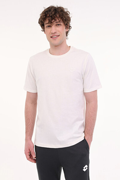 Lotto Ανδρικό κοντομάνικο μπλουζάκι M-SOKRATES TEE 5FX Ecru