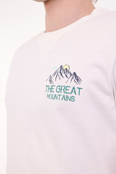 Kinetix Ανδρικό κοντομάνικο μπλουζάκι ML FINE 11OTD206 5FX Ecru