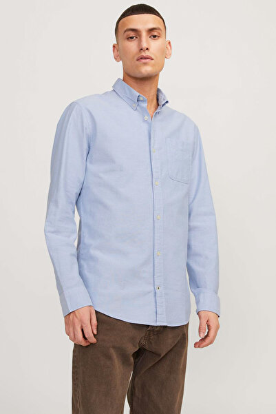 Jack & Jones JJEOXFORD SHIRT LS NOOS MAVI- Erkek Gömlek