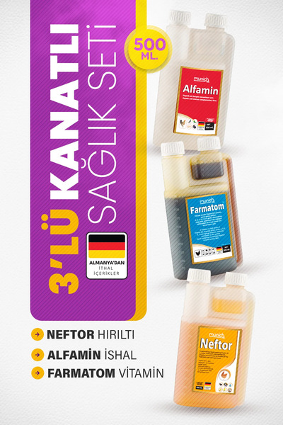 MALATYAYEM Munichvet Farmatom Vitamin-neftor Hırıltı-alfamin 3*500ml