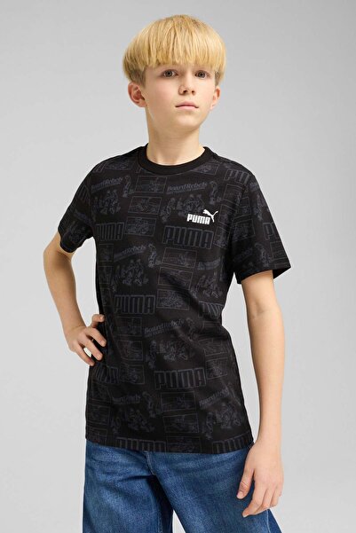 Puma Тениска с къс ръкав MID90S AOP Tee B, черна, за момче