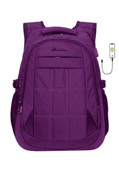 Relaxion Μωβ Bat Back Structure Casual School Backpack με θήκη φορητού υπολογιστή - Αδιάβροχη και υποστηριζόμενη