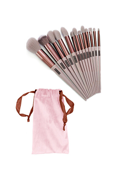 MUJGAN مجموعة فرشاة فيكس مكونة من 13 قطعة باللون الوردي