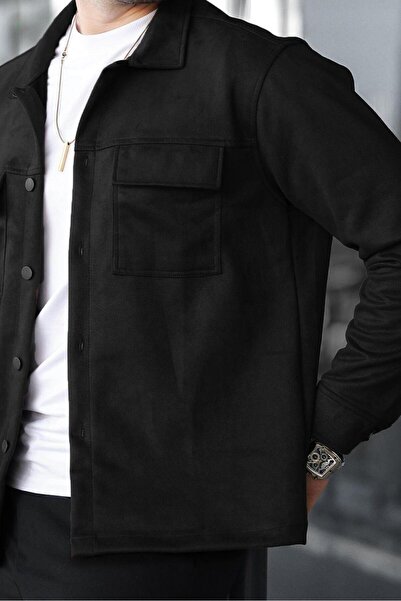 Madmext Siyah Cep Detaylı Gömlek Ceket 6748