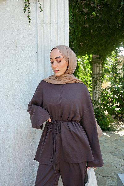 LOCCO Дамски комплект с колан в кафяво